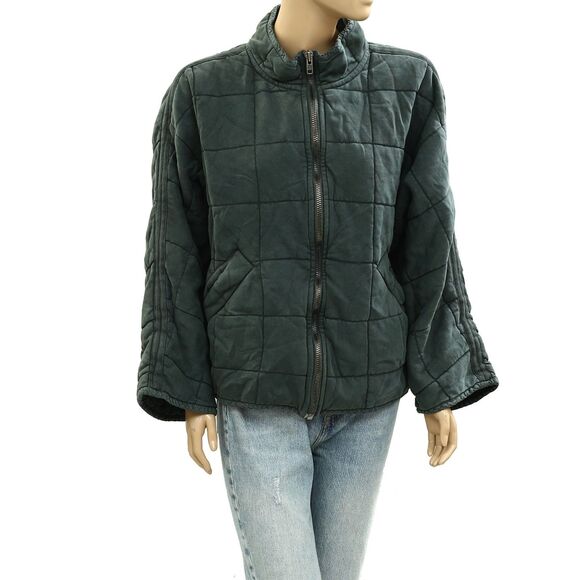 Free People Dolman Quilted Knit Jacket Top Oversized Slouchy XS 285952